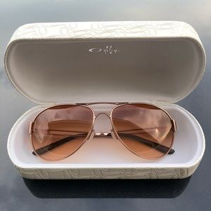 Oakley Caveat Rose Gold Women’s Aviator Sunglasses